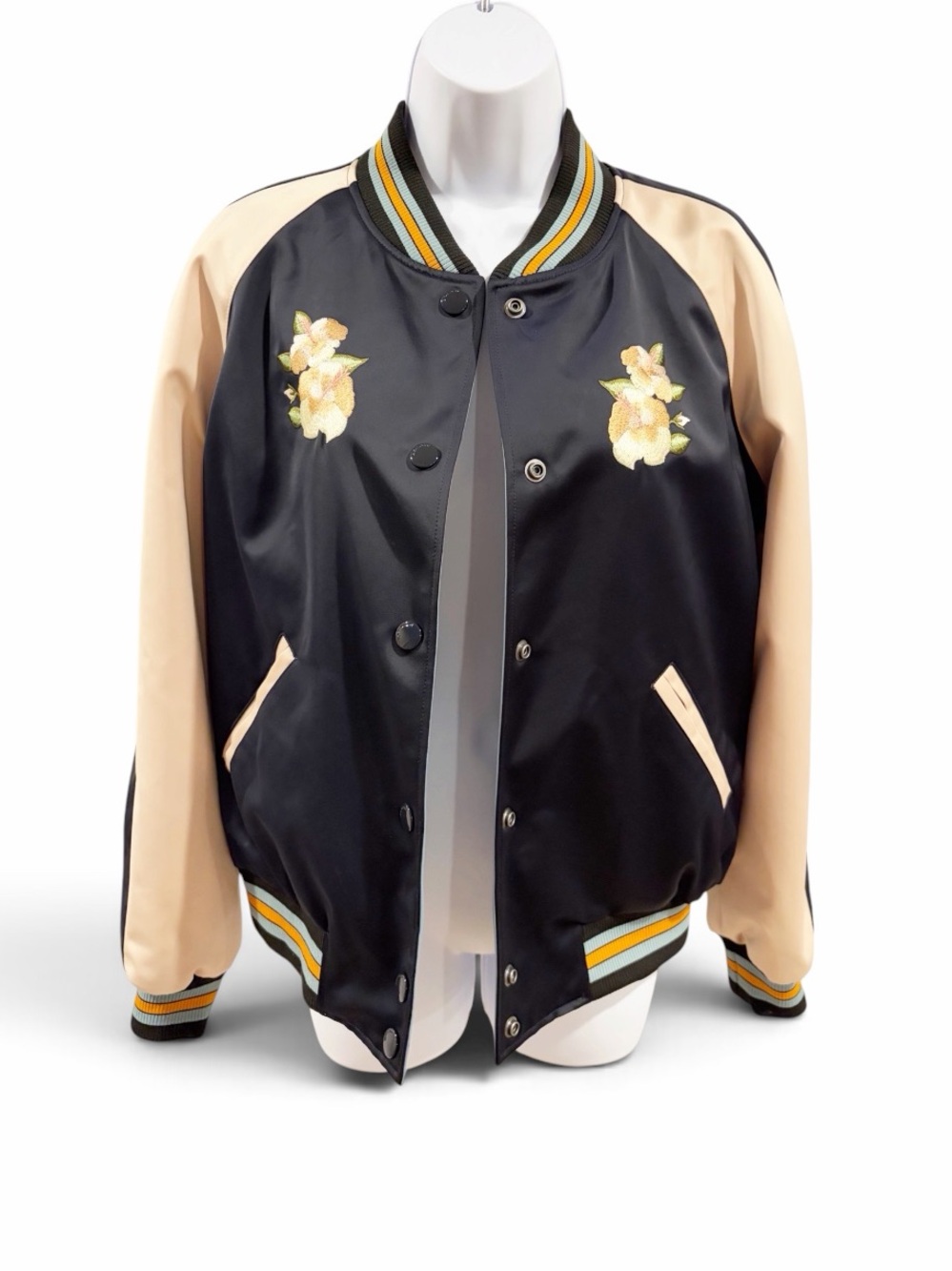 Coach Reversible Satin Bomber Jacket size Medium
